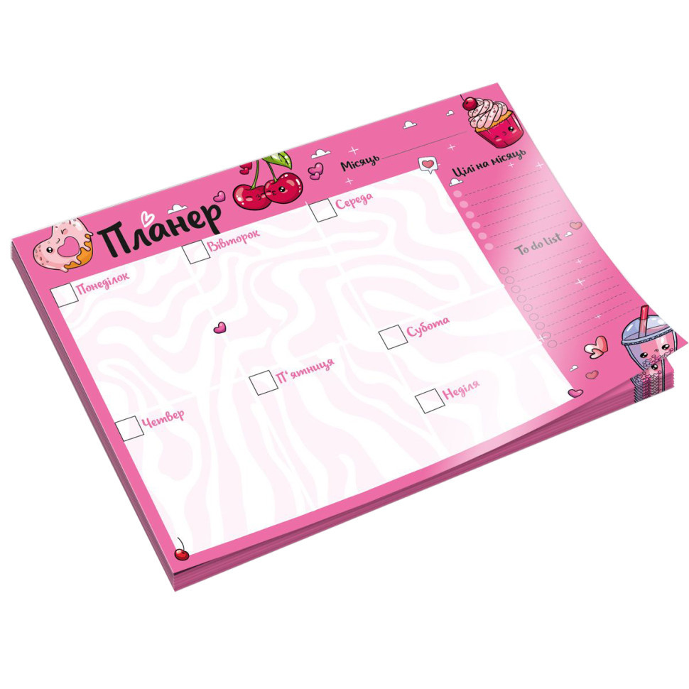 Планер тижневий VT9212-02, 20х14,3 см, 54 аркуші, українська Вінниця - фото 1