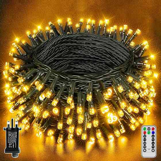 Гірлянда SKYELE 12 м 120 LED теплий білий, вулична IP44, 8 режимів, таймер, пульт, регулювання яскравості, новорічна Київ