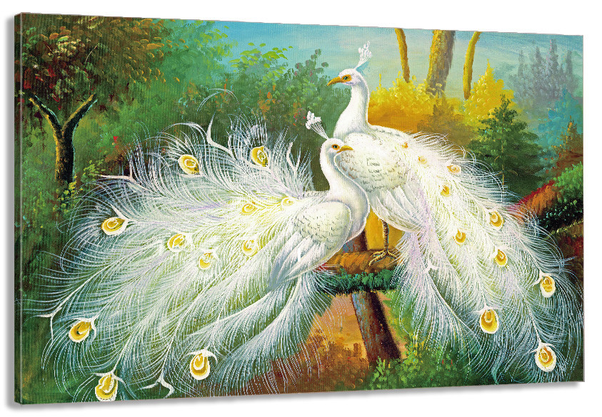 Картина полотно у вітальню / спальню  Закохані Павичі      MLP_255 ( 60х30см ) 80х160см Київ - фото 1