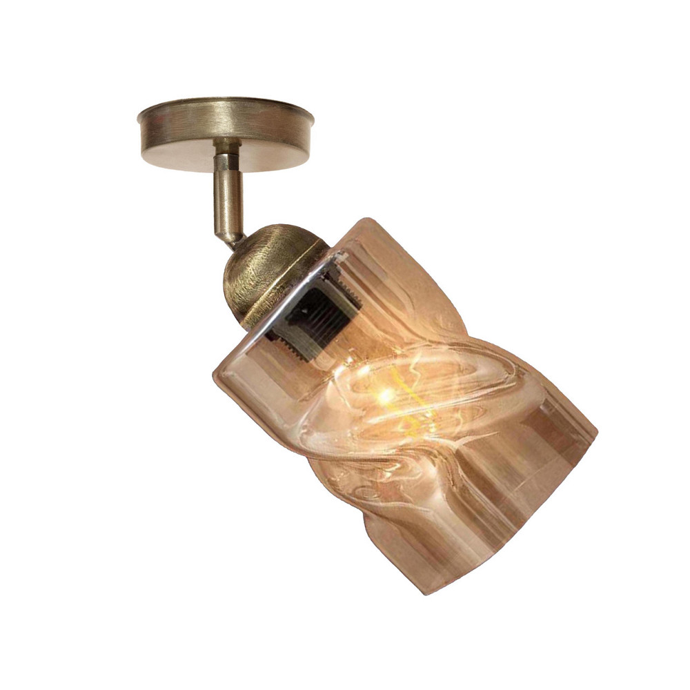 Світильник настінно-стельовий MSK Electric Tornado під одну лампу PL 202415-1 BN бронза Одеса - фото 2