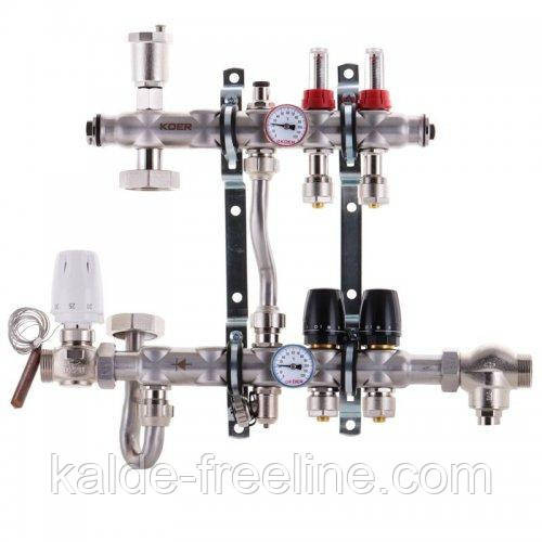 Колектор бічне підключення 1011 нержавіюча сталь в зборі на 2 виходи Харків - фото 1