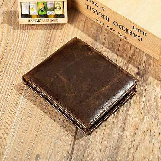 Портмоне шкіряне компактне Коричневе (Vintage) Київ