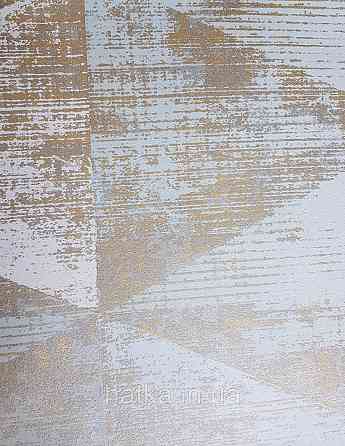 Шпалери вінілові на флізелін AS creation Geo Effect 0.53х10 геометрія трикутники 3д зелені золото 38353-1 Київ