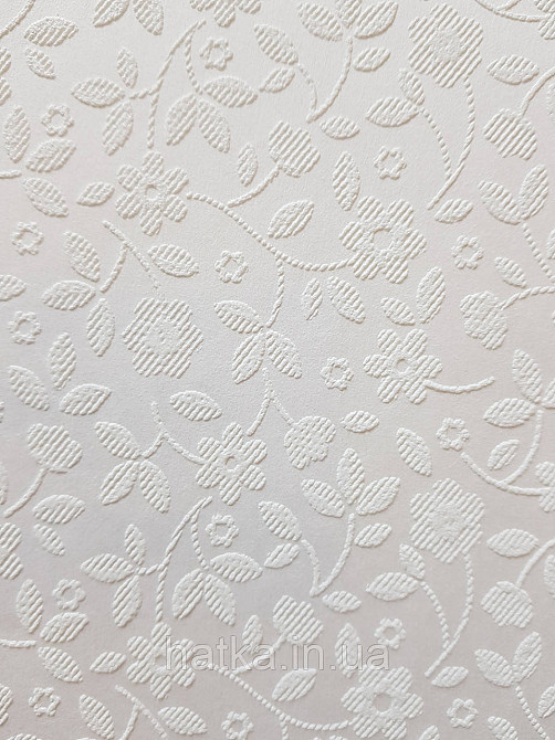 Обои под покраску виниловые на флизелине  Sintra Paint by 1.06x25 м цветы листья ветки белые 541166 Киев - изображение 2