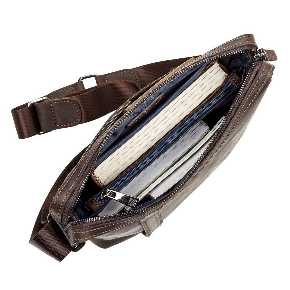 Сумка мужская SHVIGEL 11099 кожаная Коричневая Киев - изображение 2