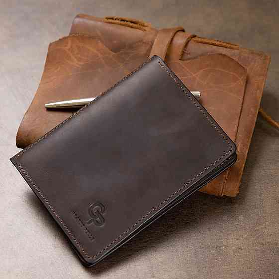 Кожаная винтажная обложка для документов GRANDE PELLE 11537 Коричневый Киев