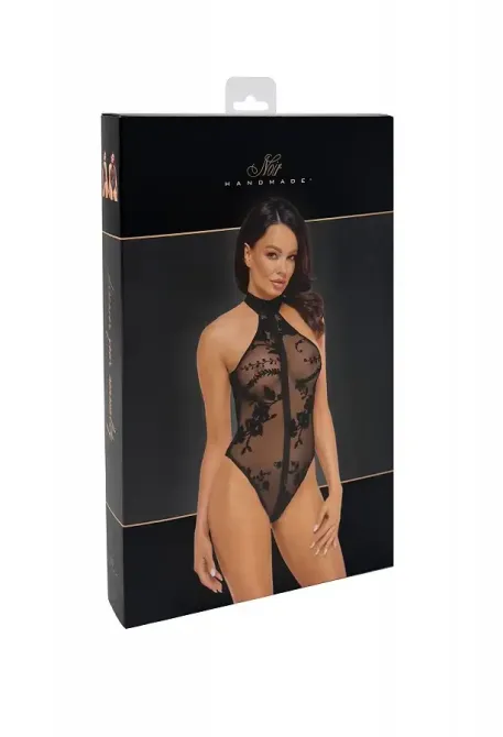 Боді Noir Handmade F314 Ego flocked mesh halter bodysuit - M Львів - фото 6