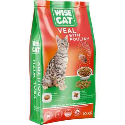 Сухий корм для кішок Wise Cat Veal with poultry 400 г (4820111141630) Вінниця