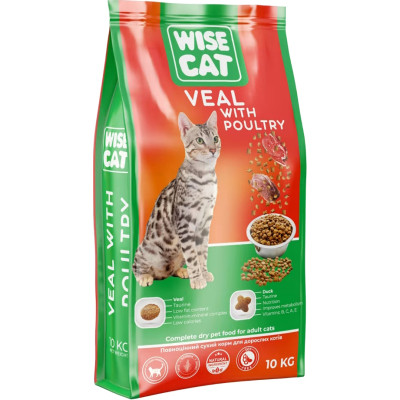 Сухий корм для кішок Wise Cat Veal with poultry 400 г (4820111141630) Вінниця - фото 1