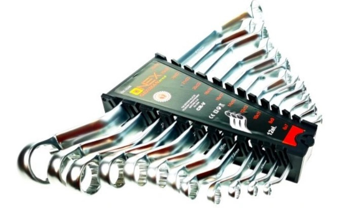 Набор изогнутых накидных ключей OX-3246, 12 шт 6–32 мм, сатинированный, хром-ванадий в кейсе. Одесса - изображение 3