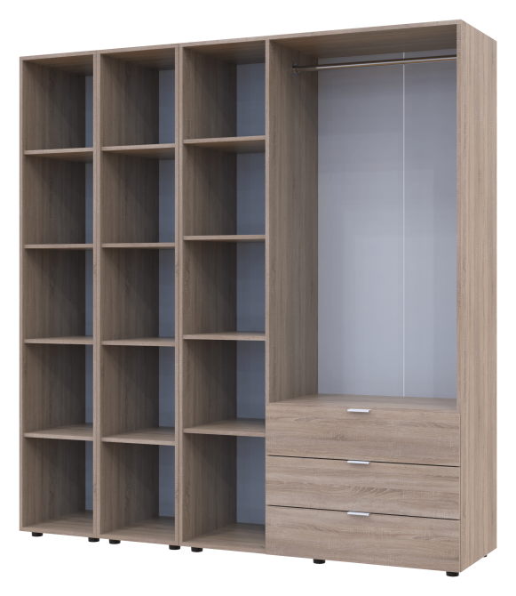 Комплект шаф для одягу Doros Гелар (3 шт.) 192,6х49,5х203,4 см Дуб сонома (DRS-011150) Львів - фото 2