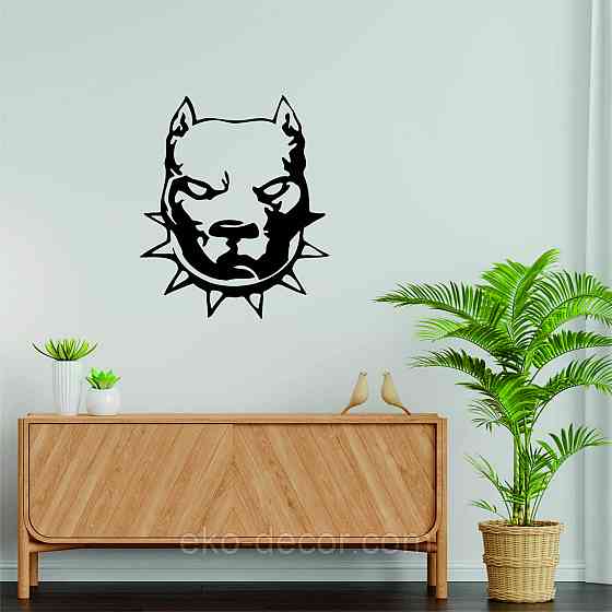 Декоративне настінне Панно «Пітбуль», Декор на стіну 110*93 см, Чорний Київ