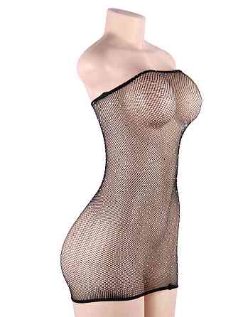 Платье в сеточку с украшениями в виде страз Star Night черное XS-M Sex Aura Киев
