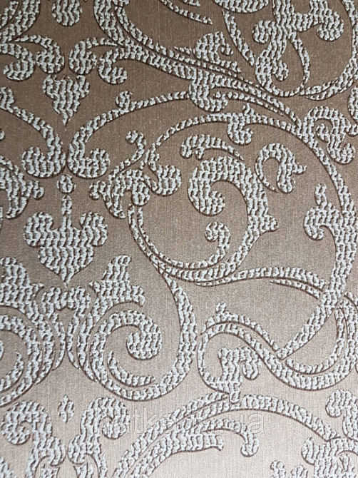 Текстильні шпалери на флізеліновій основі Da capo RaschTextil 085906 вензелі завитки великі сірі на Київ - фото 2