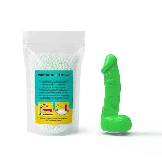 Крафтове мило-член із присоскою Чистий Кайф MEDIUM Green, натуральне Sex Aura Київ