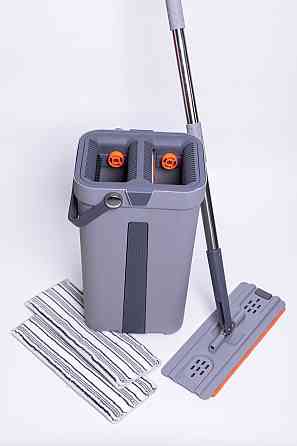 Household Телескопічна швабра з плоскою насадкою та відро з двома секціями для миття підлоги й Коломия