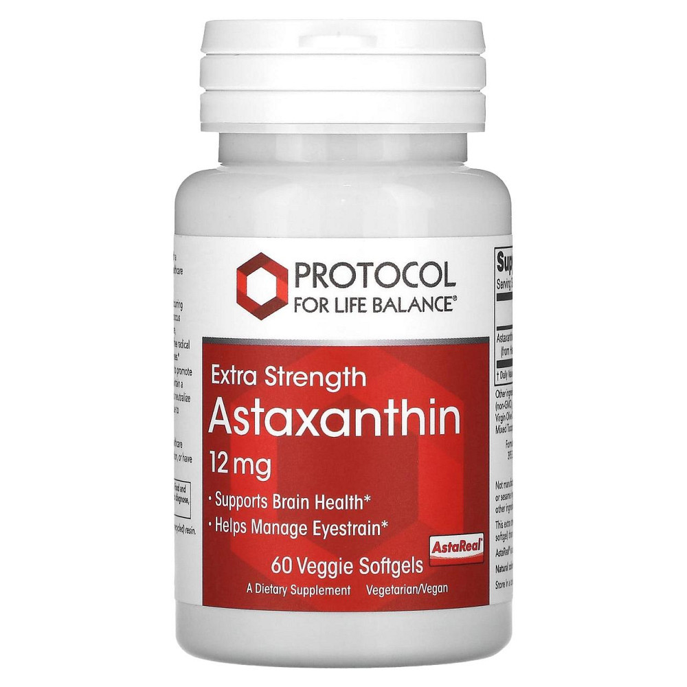 Астаксантин Protocol for Life Balance Astaxanthin 12 мг 60 гел капс Киев - изображение 2