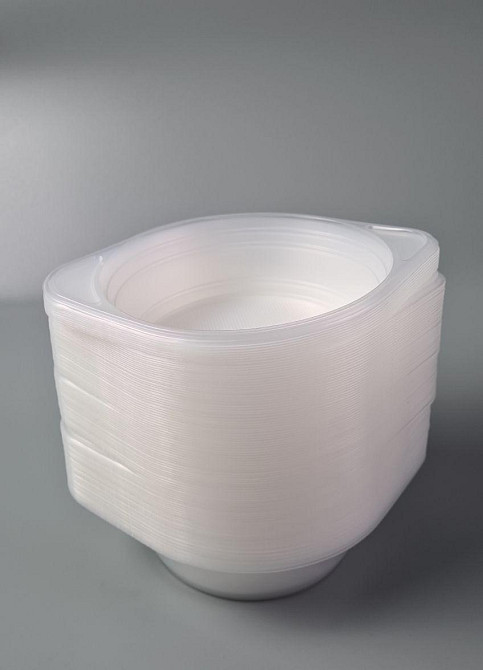 Тарелка одноразовая  полипропиленова 500мл  - вес 7,5 гр PP пригодна для микроволновой печи  (100 шт) Харьков - изображение 2