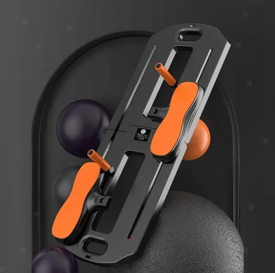 Тренажер напольныйдля пилатеса MM3000 для пресса и ног, с резинками Чёрный Коломия