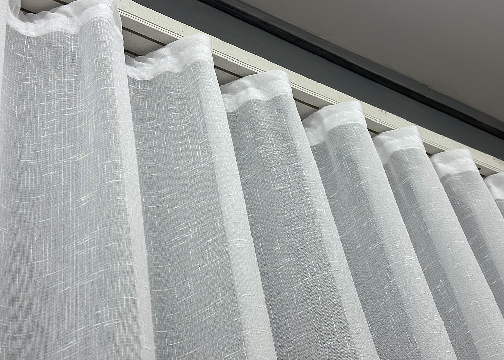 Тюль льон з мереживом колір білий 1806т Київ - фото 8