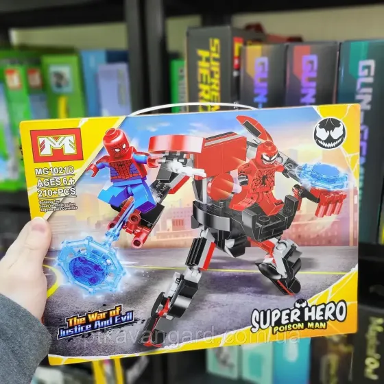 Конструктор человек паук 4в1 веном карнаж спайдермен 883 детали 4 наборы в блоке Хмельницкий