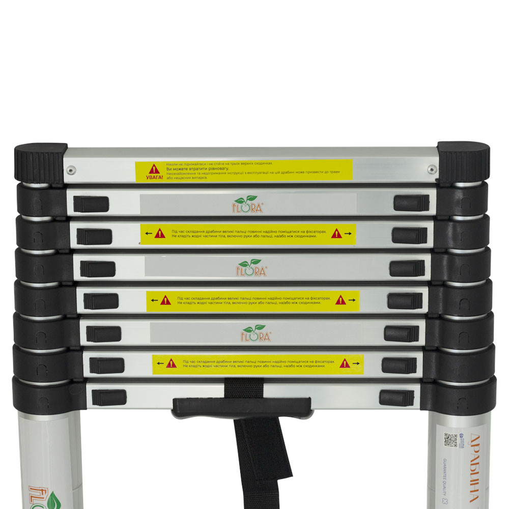 Flora Лестница телескопическая 9 ступеней 2.6м FLORA (5033594) Коломия - фото 2