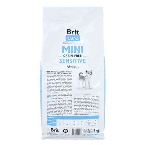 Корм сухий Brit Care Grain Free Mini Sensitive для собак мініатюрних порід з чутливим травленням з олениною 7 кг Київ