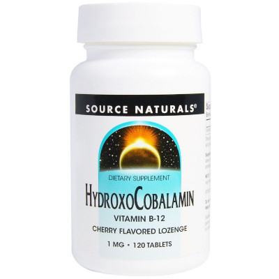 Вітамін Source Naturals Вітамін B12, 1 мг, Гідроксокобаламін, смак вишні, Hydroxocob (SNS-02655) Вінниця - фото 1