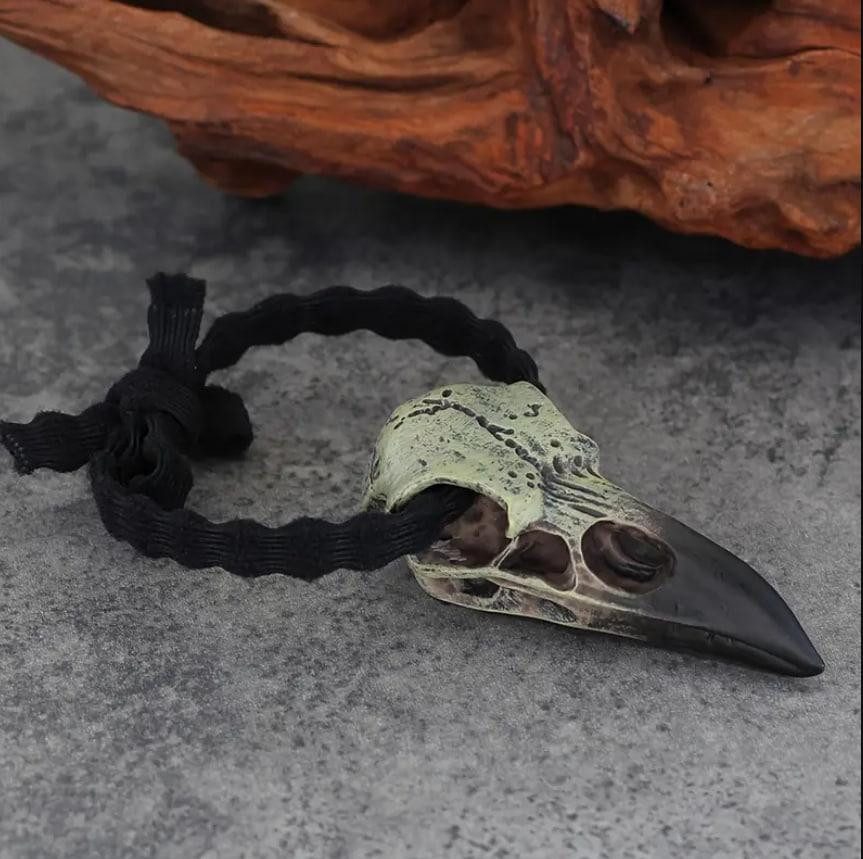 Стиль викингов, этно, Винтажная резинка для волос с черепом ворона. Киев - изображение 1