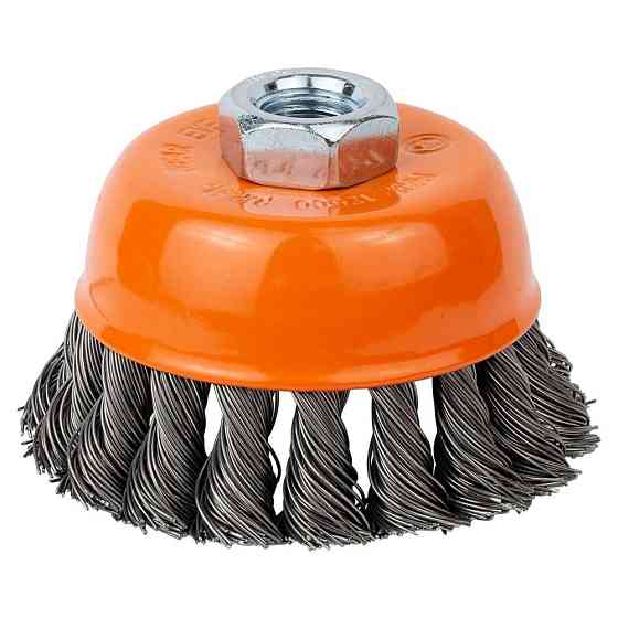 Щетка проволочная чашевидная Ø85мм М14×2 мм (стальная крученая) GRAD (9042085) Ровно