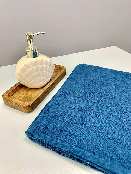 Рушник махровий Ideal Textile Косичка однотонний щільність 500 г/м2 50х100 см (56860731) Темно-синій Чернівці - фото 3