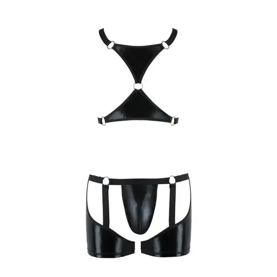 Комплект еротичної чоловічої білизни Passion 047 SET JOHN L/XL Black, труси, портупея Львів