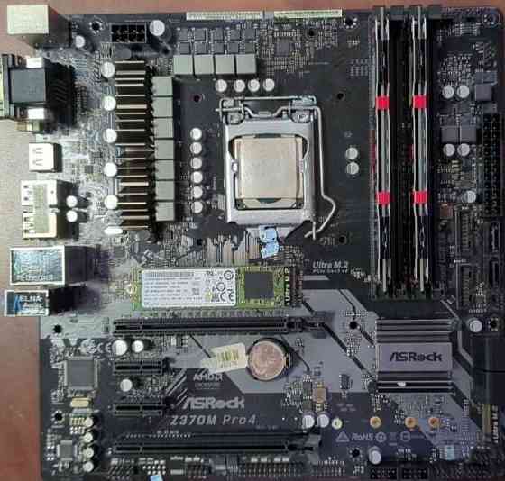 Комплект s1151 ASRock Z370m Pro4 i9-9980HK (QQLS) 16GB DDR4 SSD m.2 240GB MT4v3. Харьков