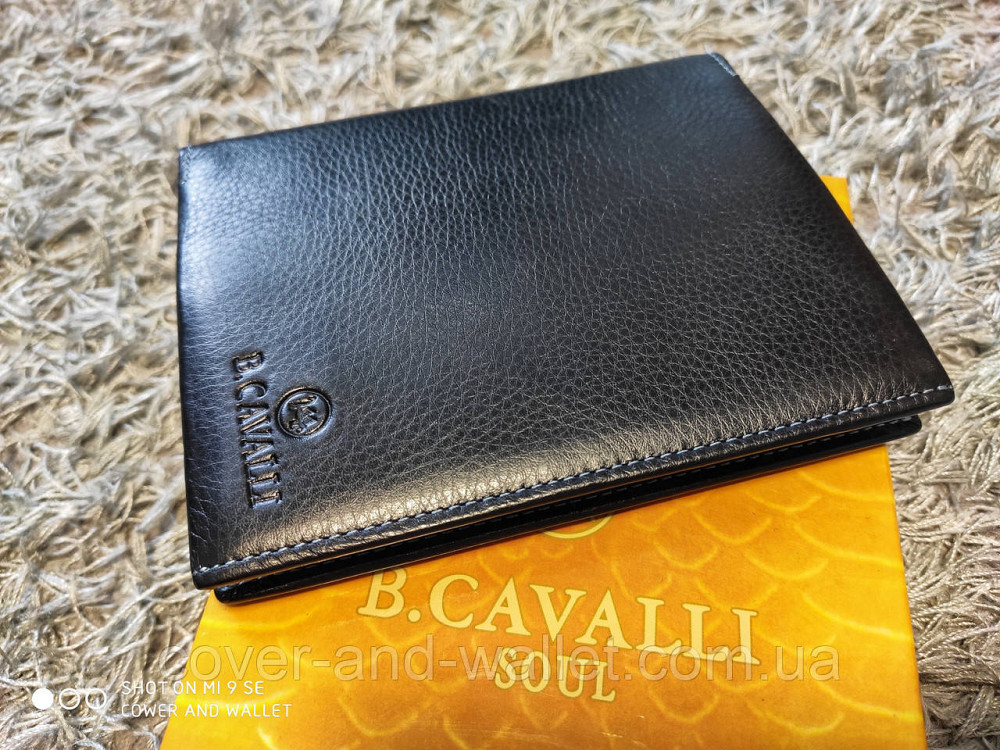 Велика містка шкіряна візитниця картхолдер чорного кольору B.Cavalli 4-465 Київ - фото 7