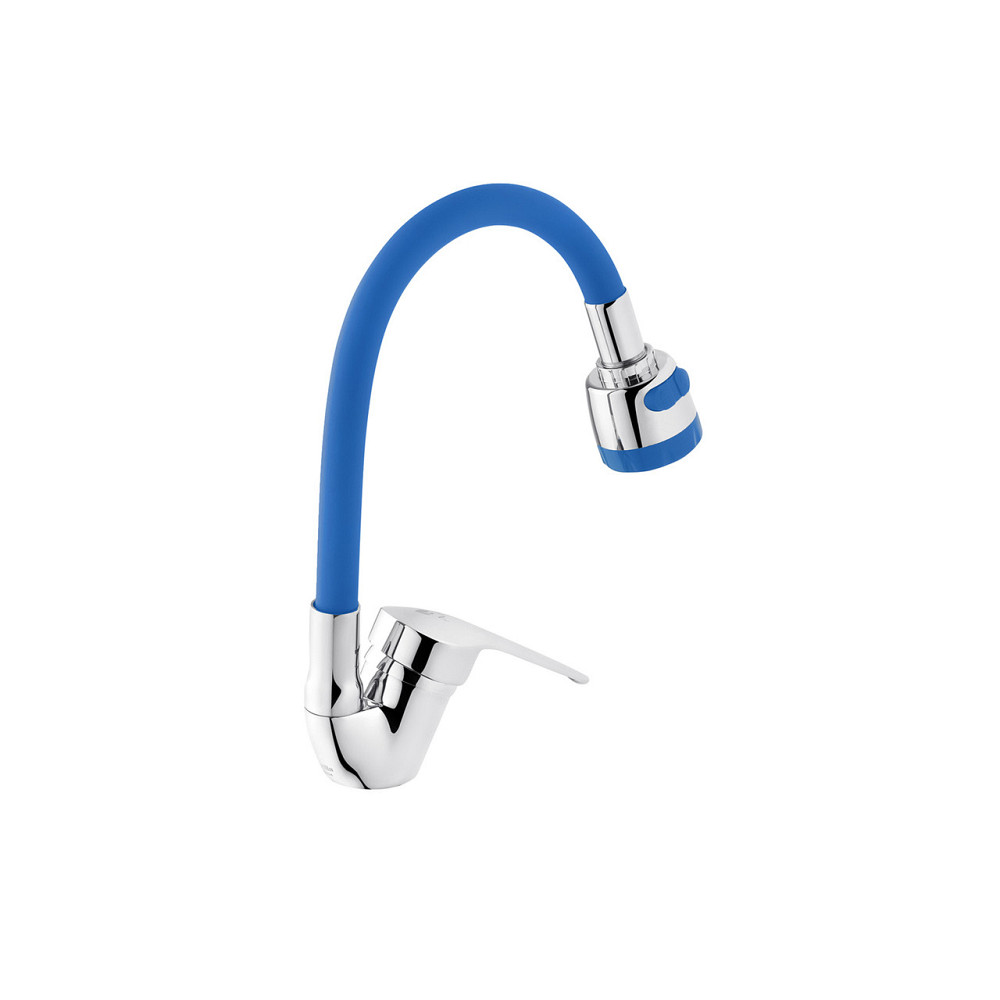 Смеситель для кухни Agua Sevilla гибкий - C039AZU хром/синий Киев - изображение 2