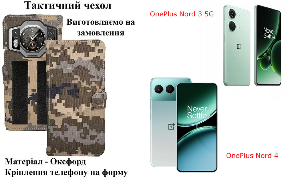 Тактический чехол для Motorola Moto Edge 60 Fusion, Moto Edge 60 Pro, крепится к снаряжению на липучке Киев - изображение 1