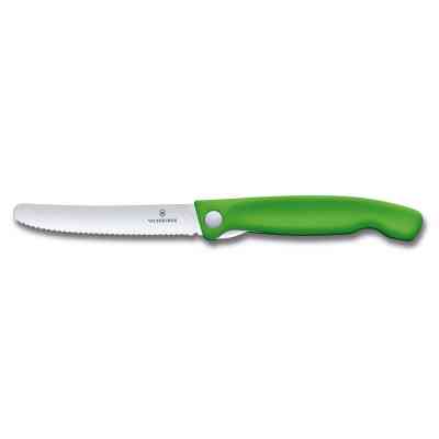 Кухонный нож Victorinox SwissClassic Foldable Paring 11 см Serrated Green (6.7836.F4B) Винница