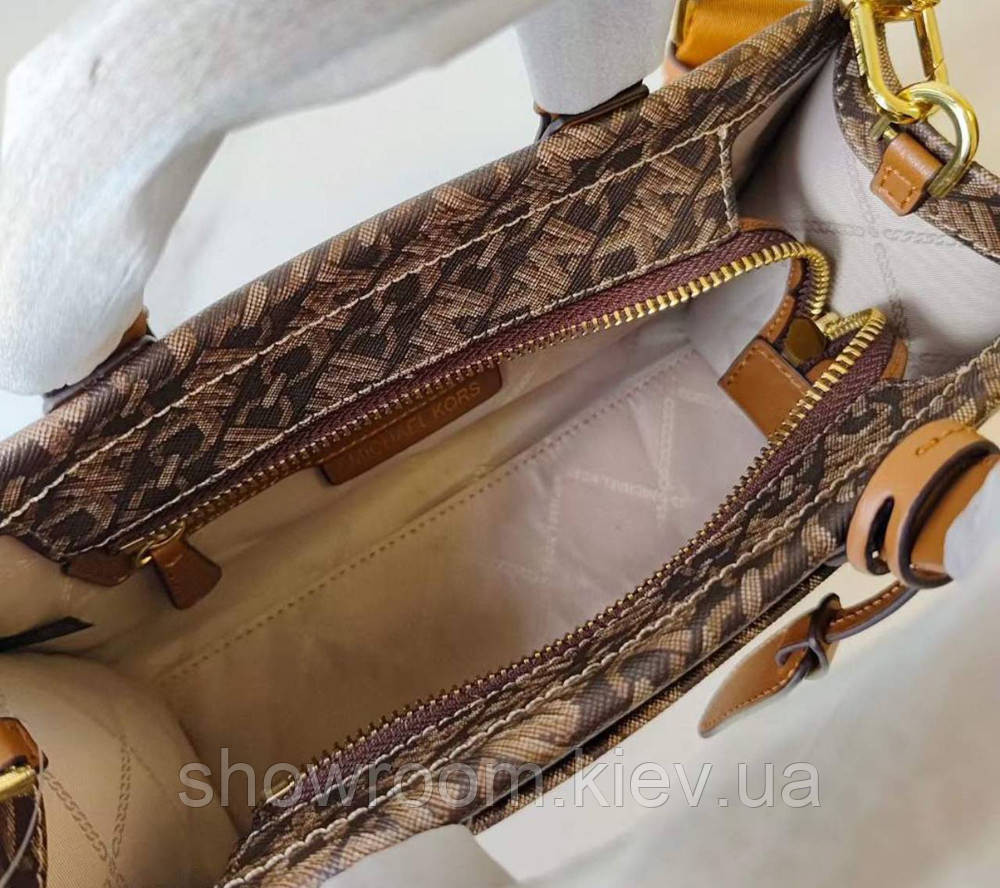 Брендова жіноча сумочка MK Gigi brown Київ - фото 5