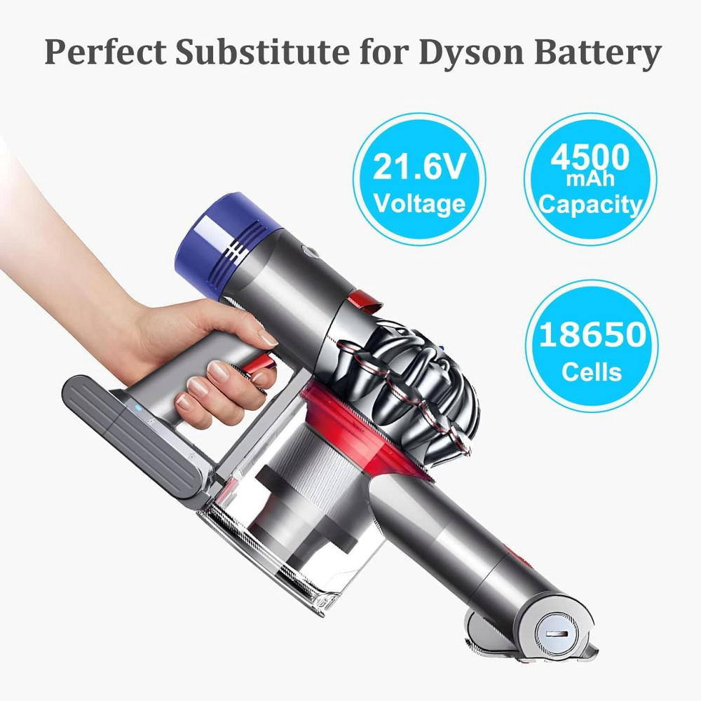 Аккумулятор для Dyson V6 SV03 SV05 SV06 SV07 SV09 DC58 DC59 DC61 DC62 DC72 DC74, Замена батареи 21.6В 4500 мАч Киев - изображение 2