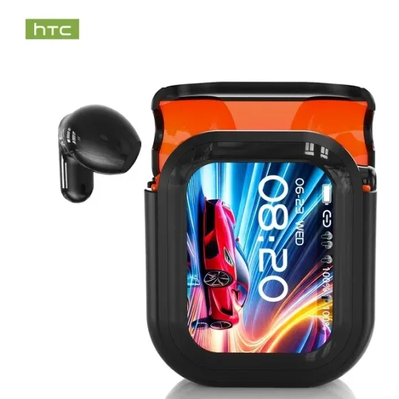 Бездротові навушники HTC NE20 AI Bluetooth сенсорне керування – зарядний кейс, чорні Запоріжжя