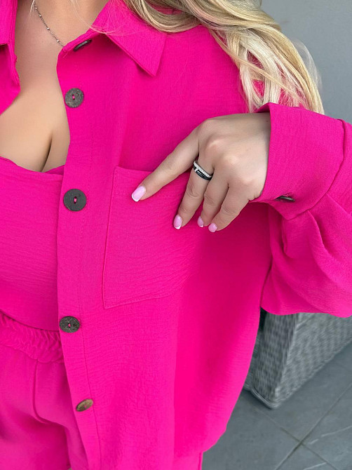 Женский базовый прогулочный летний костюм американский креп. Малина, 50/52 Одесса - изображение 3