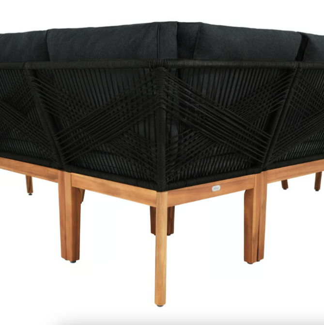 Комплект садових меблів для тераси двору балкона набір столу та стільців для відпочинку Di Volio Albenga чорний Київ - фото 7