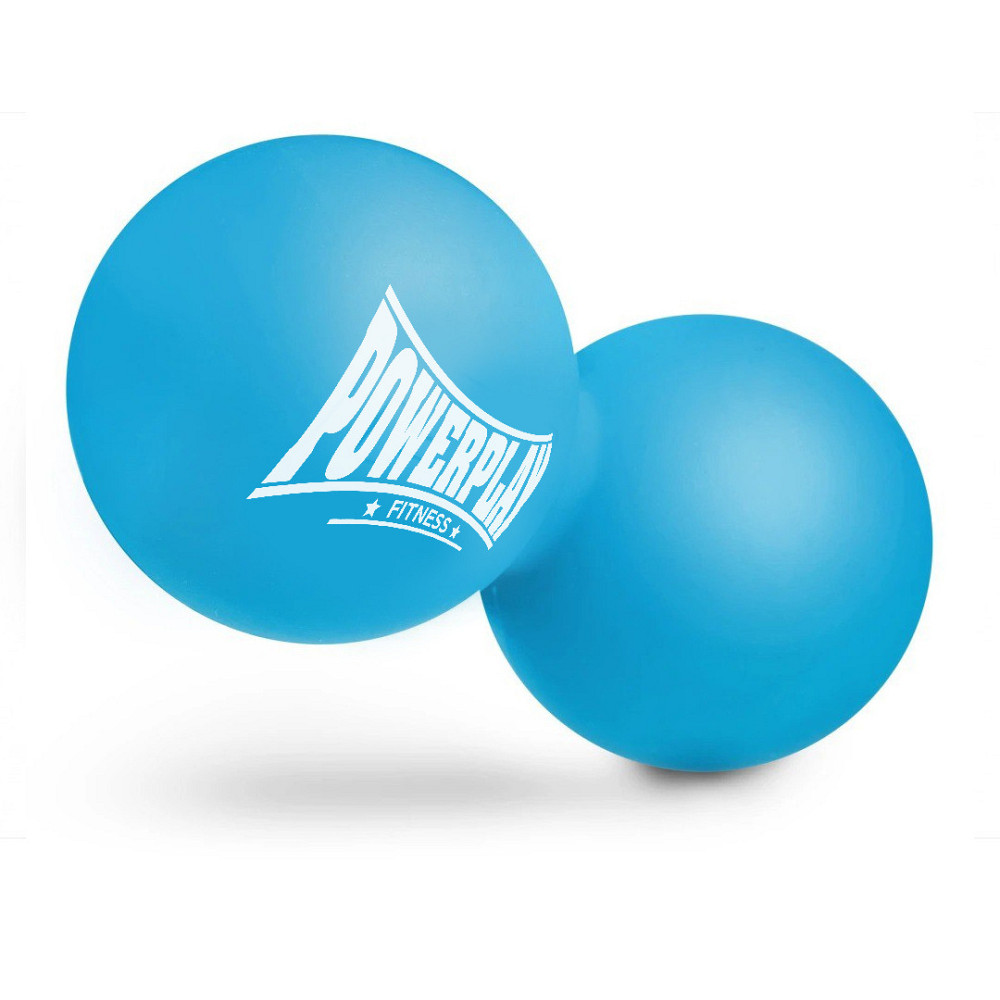 Масажний силіконовий подвійний м'яч PowerPlay PP-4355 Silicone Lacrosse Peanut Ball (6.3*12.6см.) Синій Кам'янське - фото 2