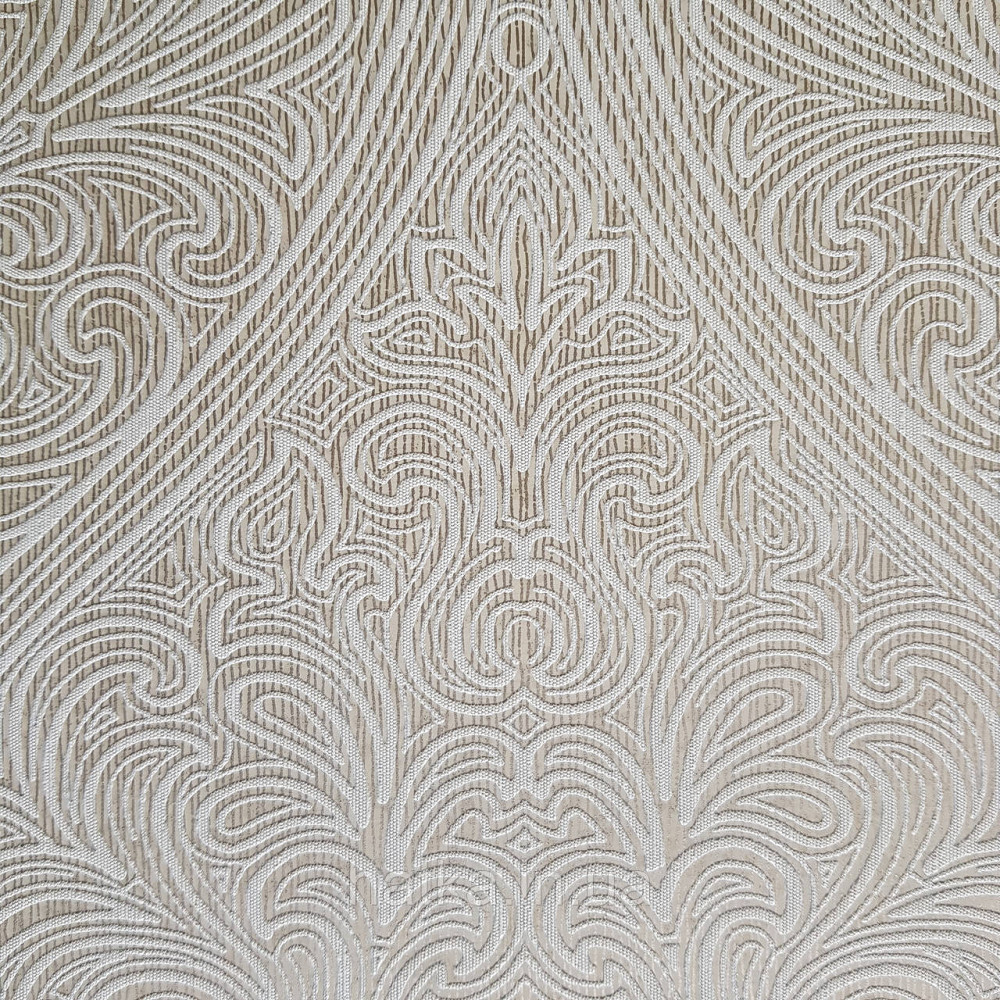 Шпалери метрові вінілові на флізелін Villa Marburg Lombardi вензель великий структурний білі на золотистому Київ - фото 3