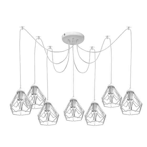 Подвесная люстра паук лофт 7 ламп Е27 белая Milan NL 538-7 W Одесса