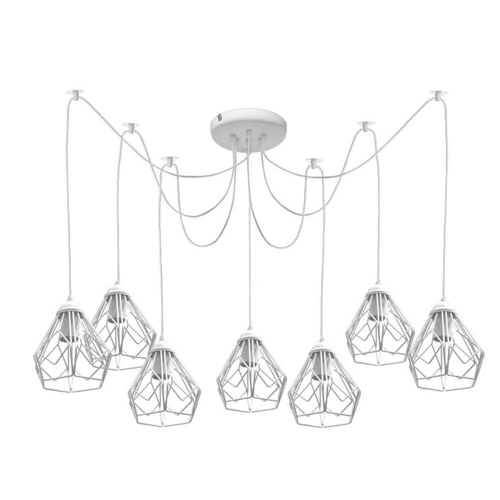 Подвесная люстра паук лофт 7 ламп Е27 белая Milan NL 538-7 W Одесса - изображение 1