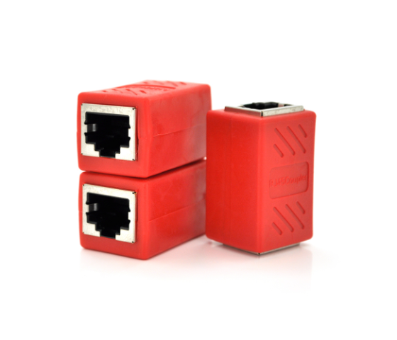 З'єднувач RJ45 8P8C мама/мамама RJ45 для з'єднання кабелю, екранований, червоний, Q50 Полтава