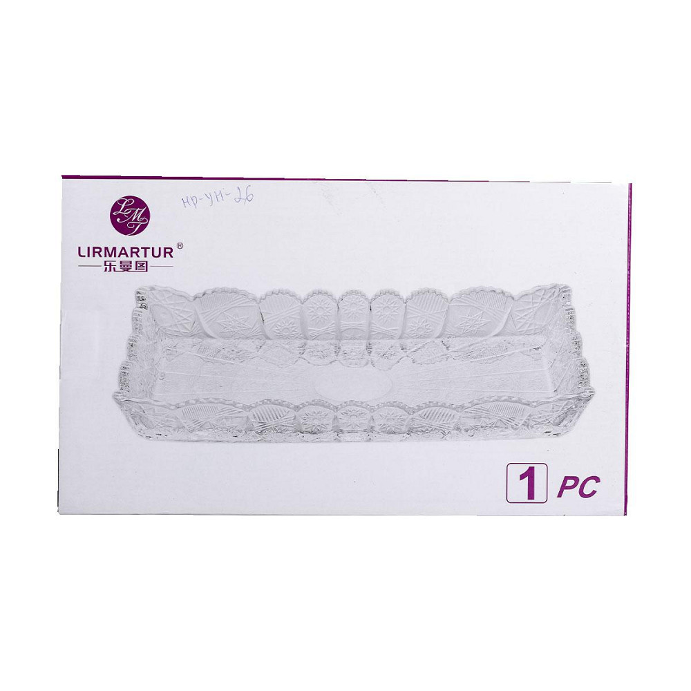 Стеклянне блюдо для закусок Lirmartur 28,6x16,5 см Київ - фото 6