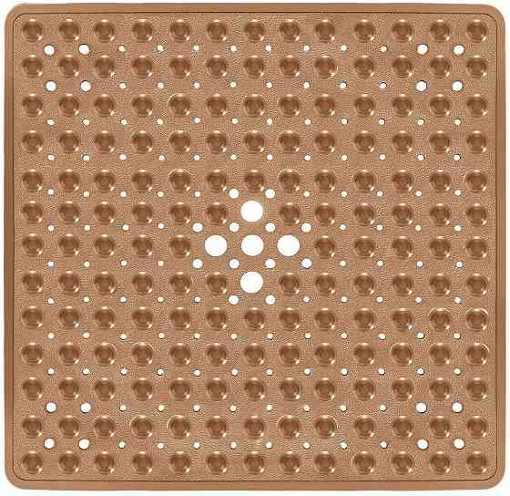Силіконовий килимок протиковзкий Bathlux на присосках для ванни та душу, квадратний 53*53 см Коричневий Кам'янець-Подільський