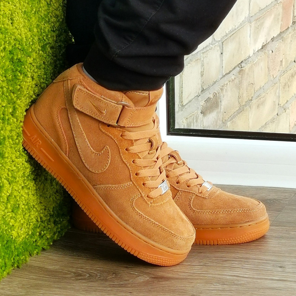 Кросівки Nike Force Високі Руді Жіночі Форси Замшеві Коричневі Найк (розміри: 37,38,39,40,41) Дніпро - фото 9